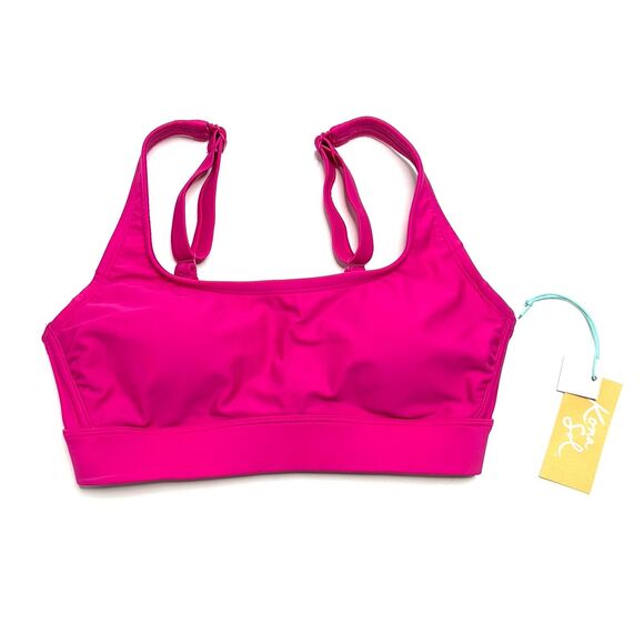 Women's Underwire Square Neck Bikini Top Kona Sol Pink Pool S Small NWT Swimsuit - Picture 2 of 11